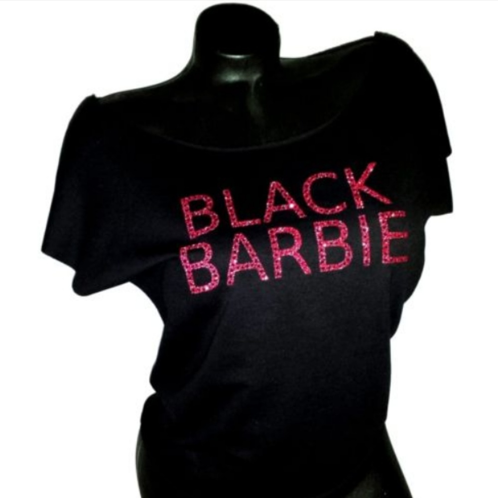 Black Barbie Rawedge Dolman Top.Size Small ~1Left